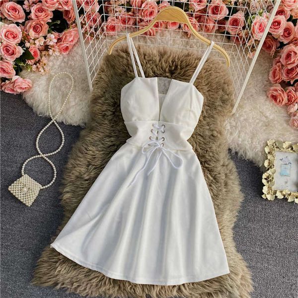 

summer bra dress nightclub women's suspender skirt a-line short fashion small, White;black