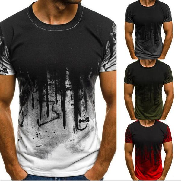 

men's t-shirts 2021 t-shirt summer fashion tee shirt trendy short-sleeved 3d round neck skinny casual breathable tshirt, White;black