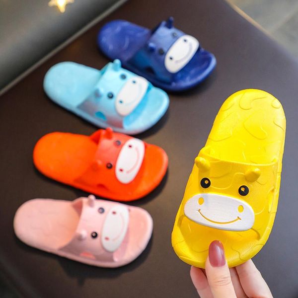 

slipper slippers for boy girl home shoes children' toddler baby girls boys cartoon cow beach sandals outdoor, Black;grey