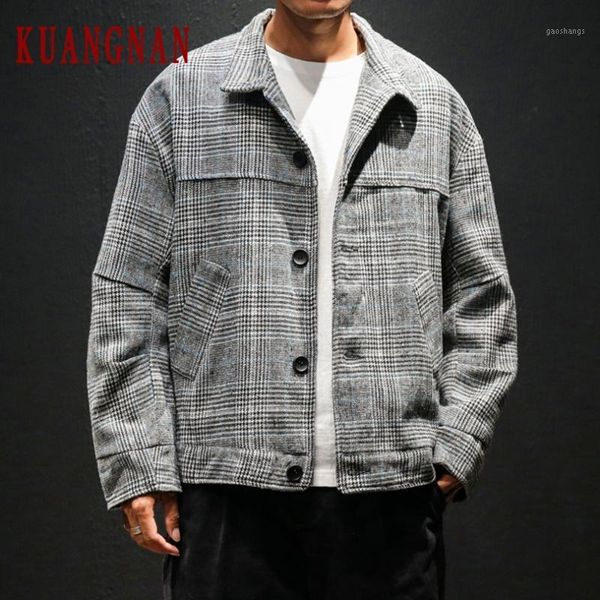 

men's jackets kuangnan vintage jacket men coat bomber japanese streetwear 2021 autumn windbreaker hip hop 5xl1, Black;brown