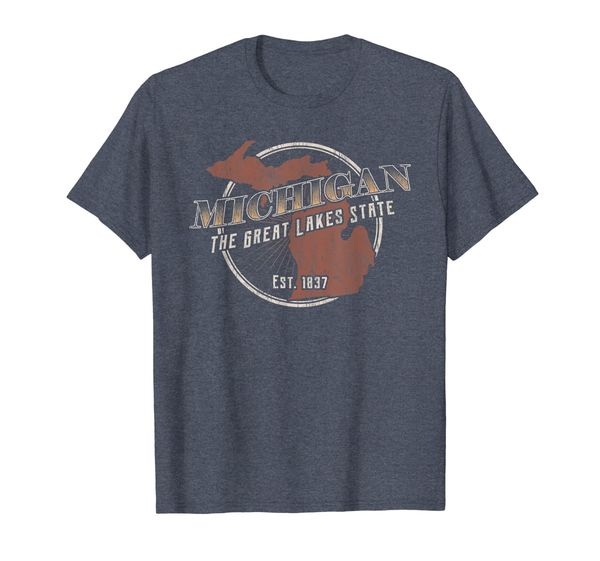 

Retro Vintage Michigan Shirt Cool Distressed State Map, Mainly pictures