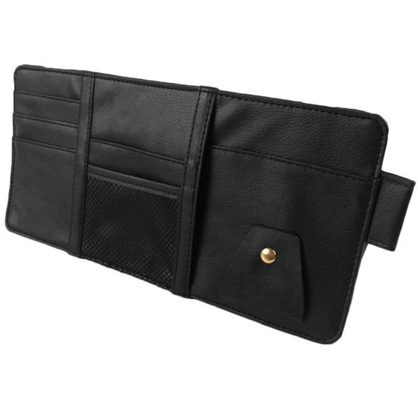 

car organizer sun visor auto interior pocket sunglass fuel card storage black