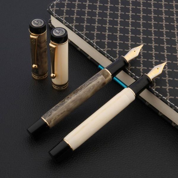 

twist spin century tofu fountain pen jinhao gift golden luxurious ivory white brown stationery student office school supplies pens