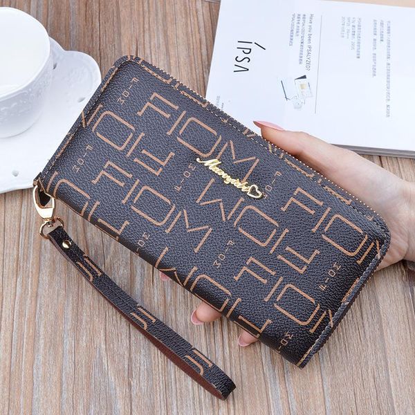 

wallets wallet lady hand bag zipper fashion letters long money printing change clip high-capacity mobile phone packages, Red;black