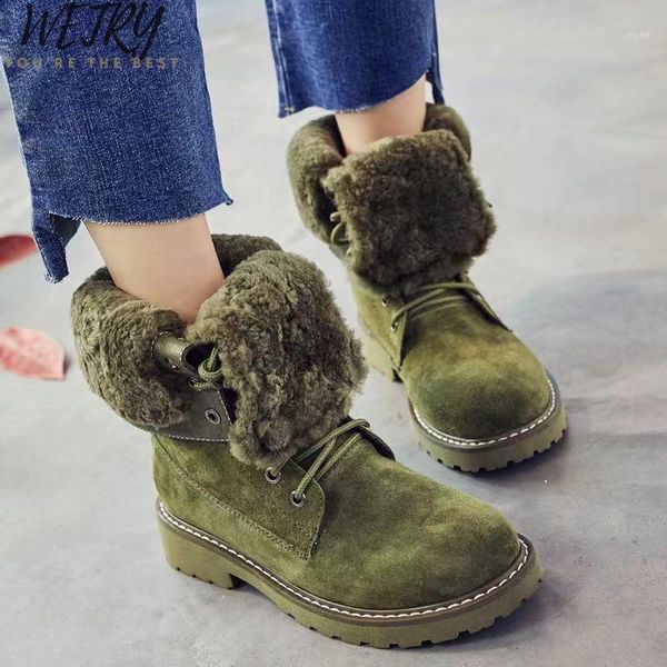 

boots 2021 winter wedge shoes genuine leather snow woman women's pig split ladies platform booties1, Black