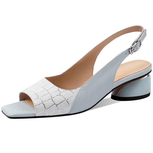 

sandals women shoes casual low heels large size buckle strap footwear genuine leather spring autumn lx5, Black