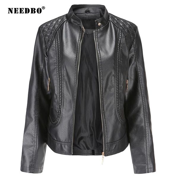

women's jackets faux leather jacket woman biker casual outwear zipper coat female autumn winter women moto chiina, Black;brown