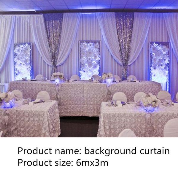 

party decoration 10ft x 20ft white wedding backdrop with shiny silver swag drape and curtain 1 order