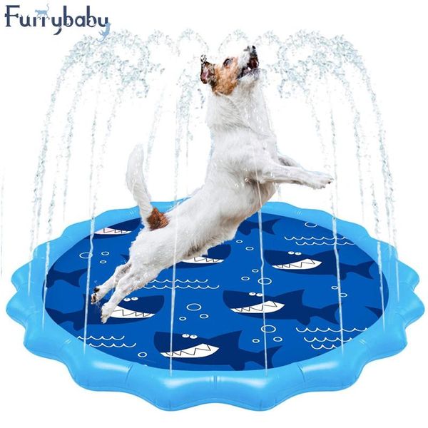 

kennels & pens 170*170cm pet sprinkler pad play cooling mat swimming pool inflatable water spray tub summer cool dog bathtub for dogs