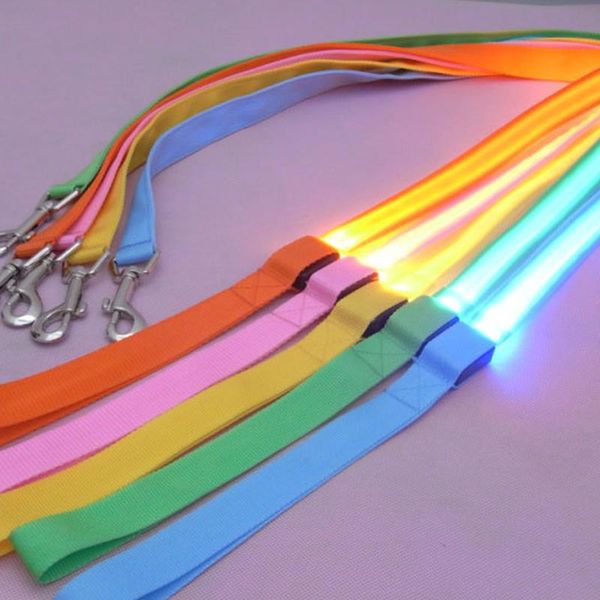 

dog collars & leashes led leash at night luminous anti-loss for dogs puppies bright pet supplies products