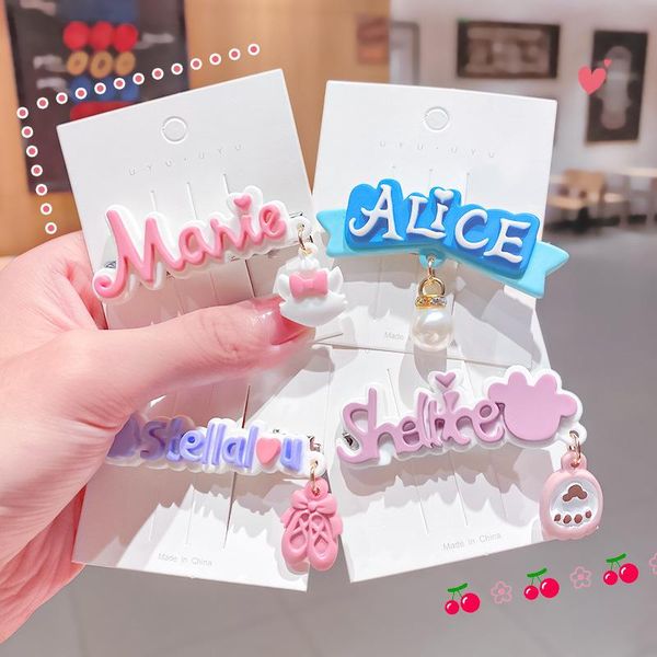 

hair accessories children's cream duckbill clip sweet cute hairpin runaway princess girl side banger female, Slivery;white