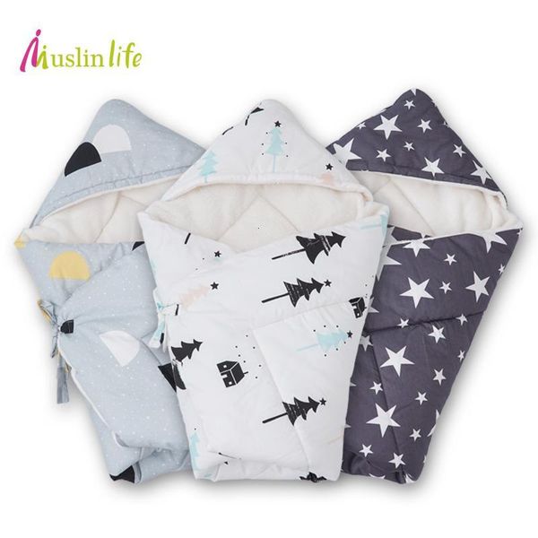 

blankets & swaddling 90*90cm baby infant swaddle wrap,thick warm winter blanket, multifunctional wrap gjqm