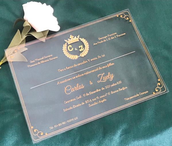 

other event & party supplies logo name or initials,horizontal version custom 10pcs acrylic wedding invitation,anniversary invitation,party d