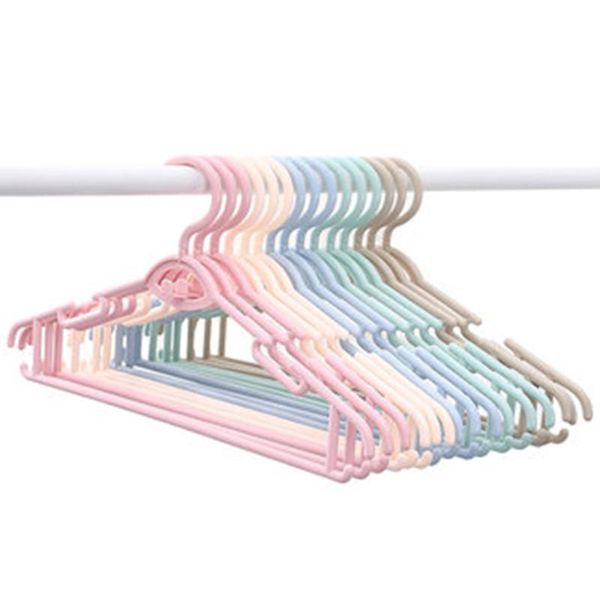 

hangers & racks 10 pcs/lot household coat hanger with wide shoulder anti-skid adult's clothes traceless clothing drying