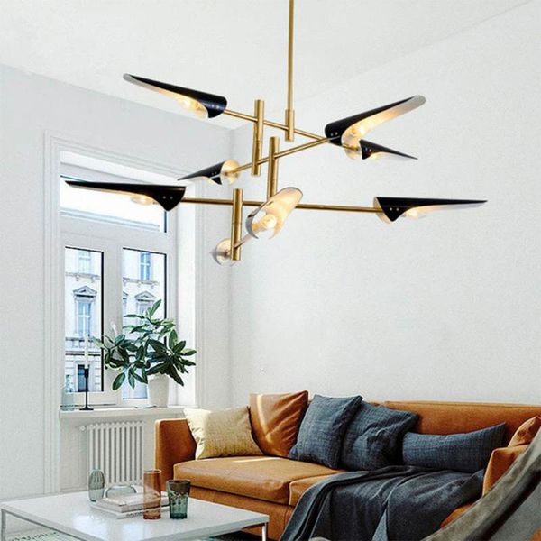 

pendant lamps nordic post-modern led chandelier for living room coffee shop restaurant bedroom villa metal bevel lamp