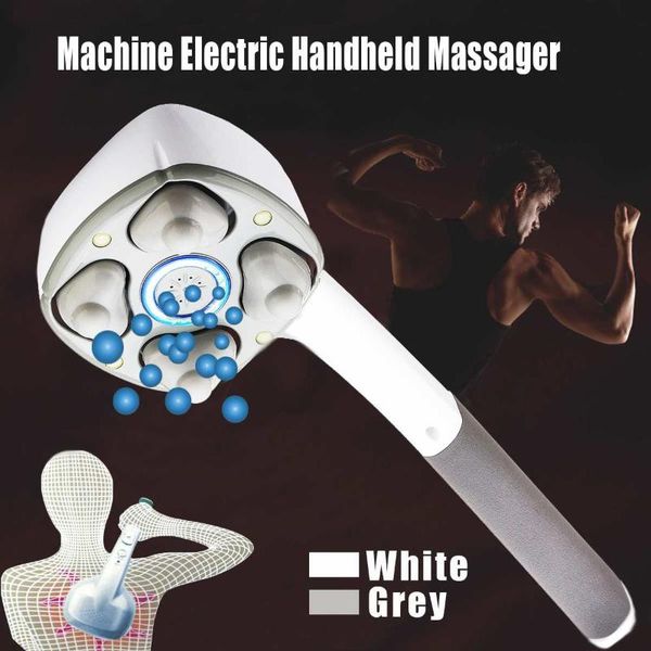 

full body massager electric handheld four head machine neck vertebra back muscle relax vibrating deep tissue massage health care