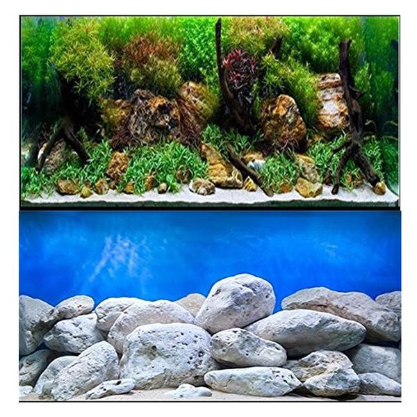 

decorations 9075 23.3" x 60" double sided aquarium decoration aqua garden landscape poster fish tank background picture wall decor