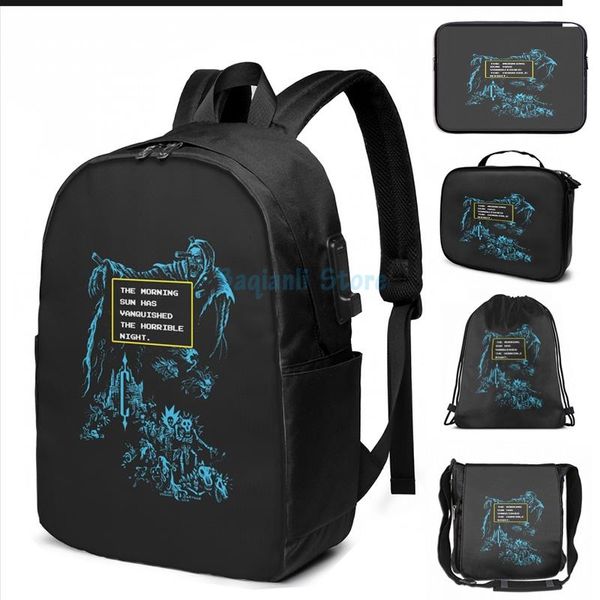 

funny graphic print morning sun usb charge backpack men school bags women bag travel laptop