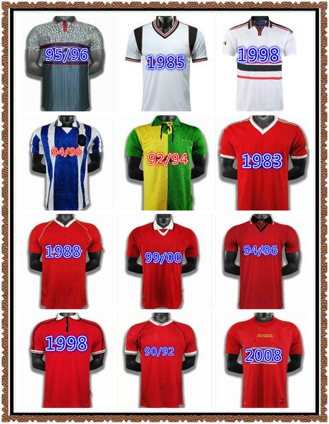 

manchester 1994 1995 1996 soccer jersey retro home away 94 95 96 man butt giggs ronaldo #24 beckham kanchelskis cantona football shirt, Black;yellow
