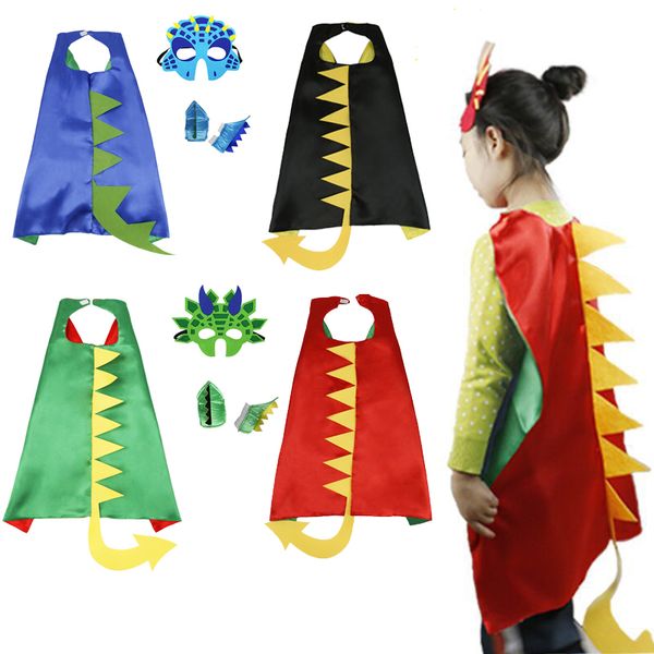 

boy girl cute dinosaur cosplay costume cartoon animal cosplay cloak for kids halloween festival party anime jewelry props gift, Black