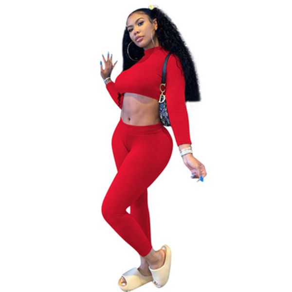 

womens solid color tracksuits fashion trend long sleeve round neck short trousers suits female spring casual low waist sports 2pcs sets, Gray