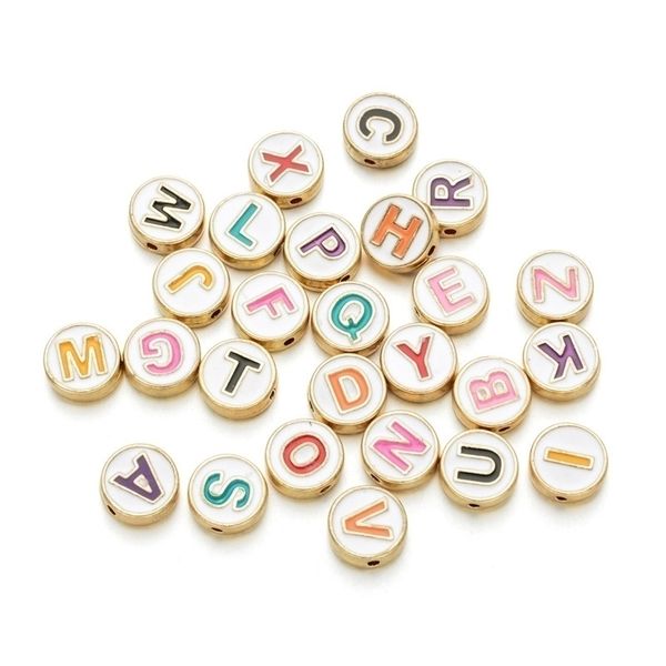 

100pcs/lot mixed style colorful letter round loose spacer beads for jewelry making diy bracelet handmade accessories
