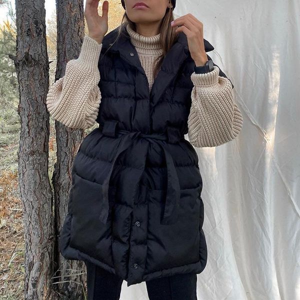 

women's vests agong winter solid casual pockets women fashion single breasted coats elegant collected waisted female ladies, Black;white
