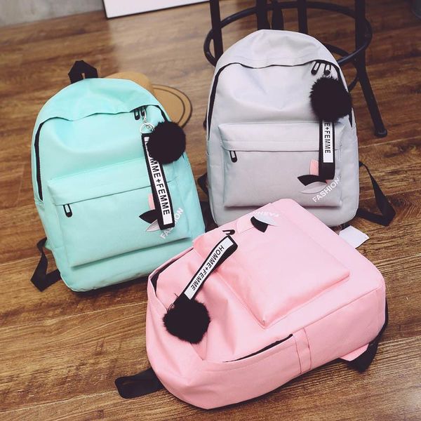

backpack 2021 korean fashion student schoolbag female canvas campus leisure multifunctional all-match high capacity package