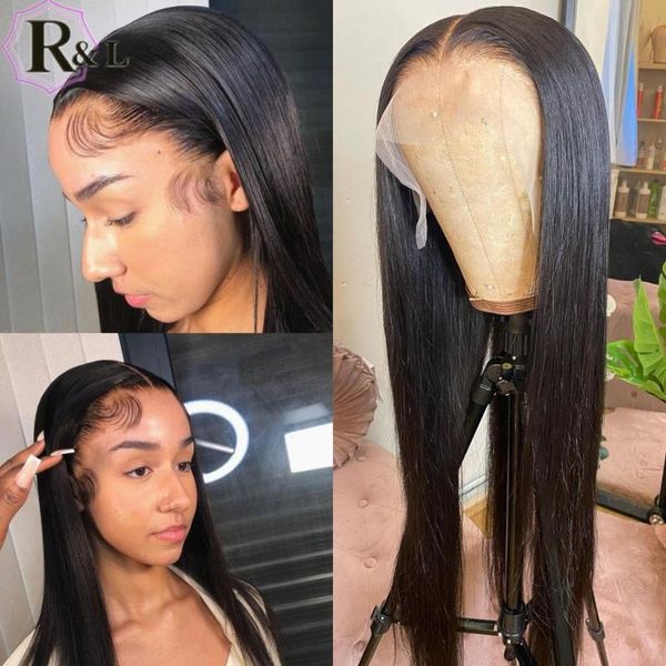 

straight lace front human hair wigs brazilian remy t-part middle part pre plucked 150% density, Black;brown