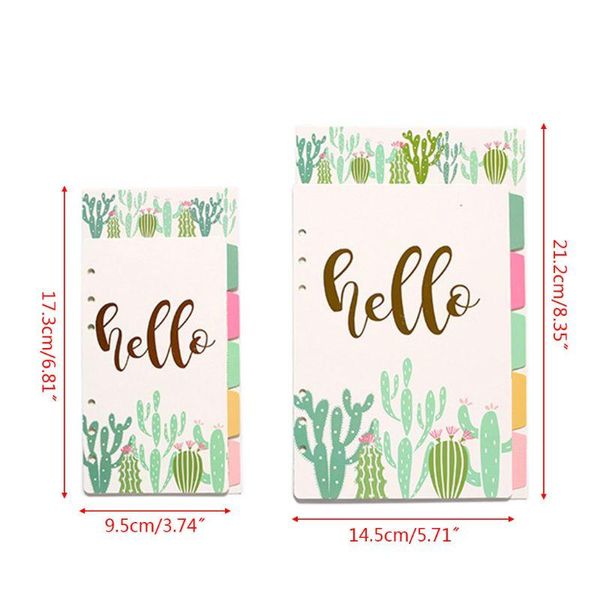 

1set a5 a6 loose leaf notebook divider 6 hole index separator binder stationery x3ue notepads, Purple;pink