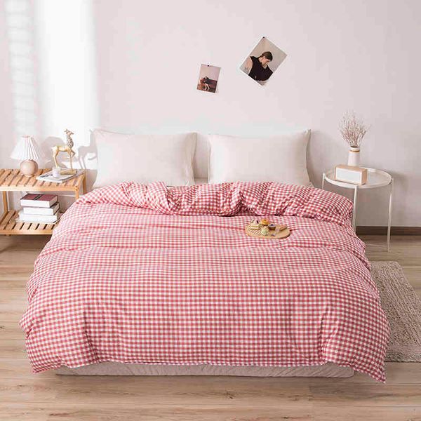 

bedding sets luxurious printed 4pcs sets plaid stripe king size duvet cover set single double  soft bed sheets zs5i