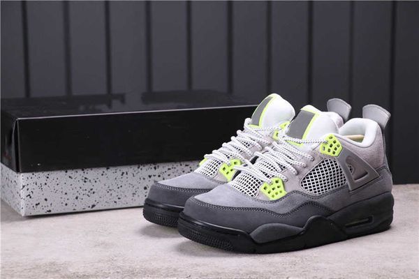 

genuine jumpman 4 4s men's basketball shoes gray anti-fur men's outdoor sports shoelaces shoe box full size shipping 40--46