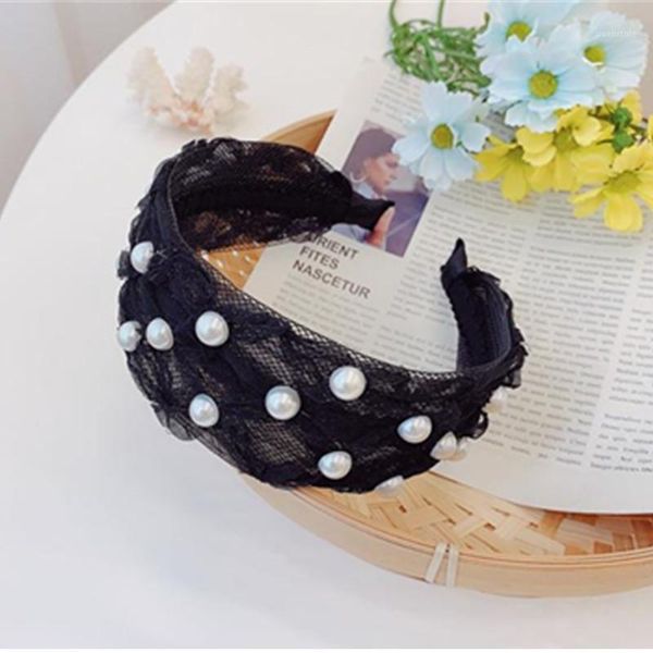 

wide mesh plain headband pearls women summer dress match hair ornament solid hairband korean adults wide1
