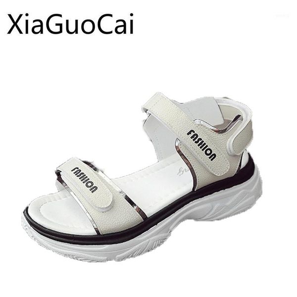 

black and white fashion women platform sandals open summer beach female flat hook loop outdoor1