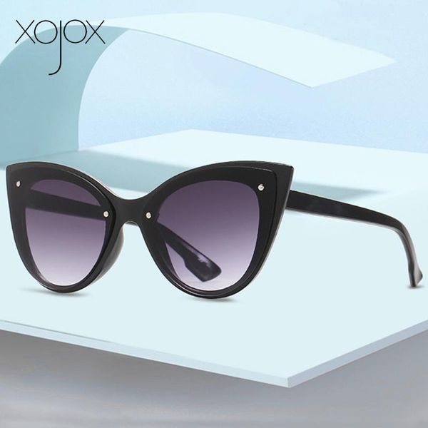 

sunglasses xojox cat eye women's fashion oversize men's outdoor goggles vintage gradient sun glasses 2021 trend eyeglasses, White;black