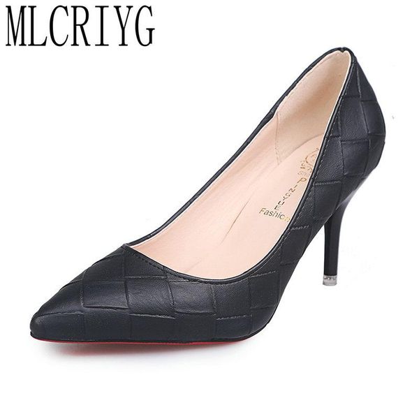 

dress shoes size 35-38 nice arrived spring women pumps western style fashion woman classic ladies high heels office grid footwear, Black