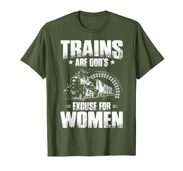

mens locomotive engineer god's excuse train driver t-shirt, White;black