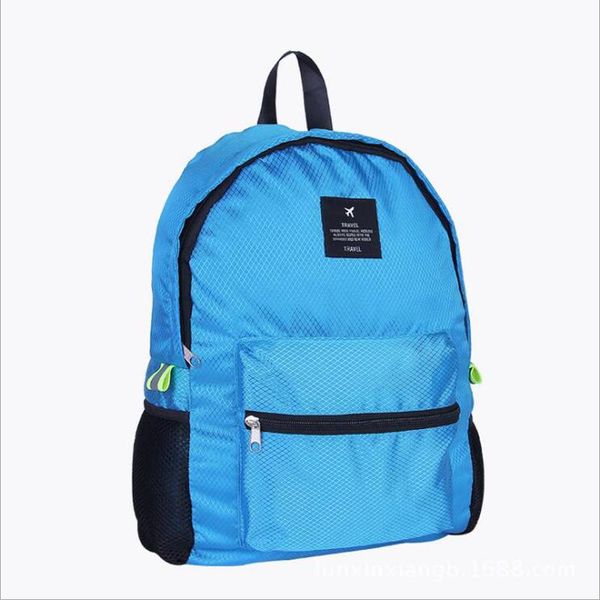 

backpack shushiruo folding travel nylon grid waterproof light weight mountaineering storage shoulder bags school knapsack