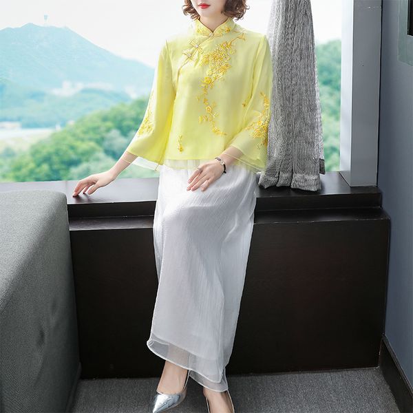 

jackets plus size spring summer autumn women exquisite embroidery tunic buttons long sleeve blue yellow coat vintage, Black;brown