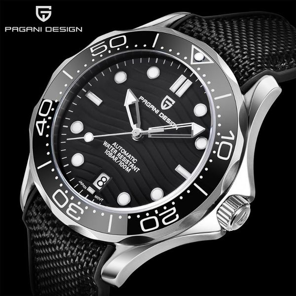 

wristwatches pagani design 007 men's watches 2021 ceramic bezel mechanical automatic watch men sport waterproof stainless steel nh35 lu, Slivery;brown