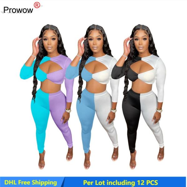 

women's two piece pants sets women autumn outfits long sleeve crop leggings jogger suit patchwork sweatshirt pant tracksuit5774, White