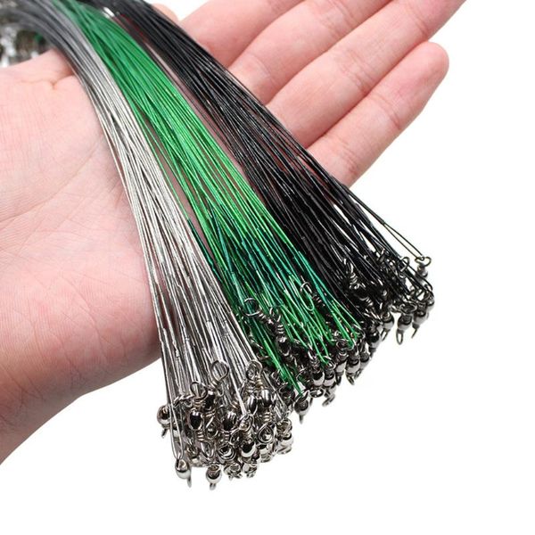 

braid line 20pcs anti-bite fishing steel wire with swivel core connecting
