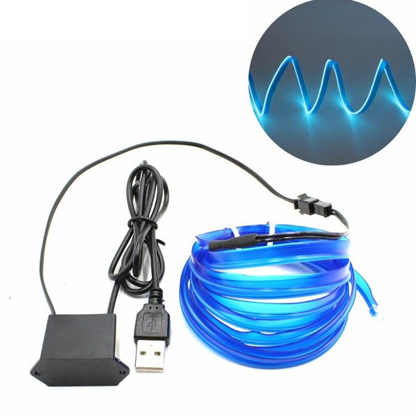 

wire with 6mm sewing edge flexible neon lamp glow rope tube cable led strip light for car decoration dc 5v usb adapter strips