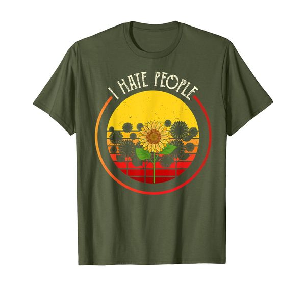 

i hate people tshirt vintage sunflower shirt gifts for women, White;black
