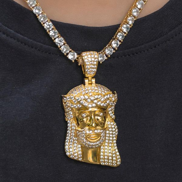 

pendant necklaces iced out middle jesus piece necklace dad jewelry, Silver