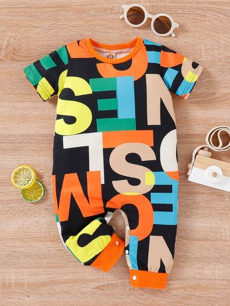 

baby letter graphic jumpsuit she01, Blue