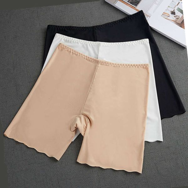 

80-170 jin ice silk one piece traceless women's leggings anti light large size three point underwear women, Black;white