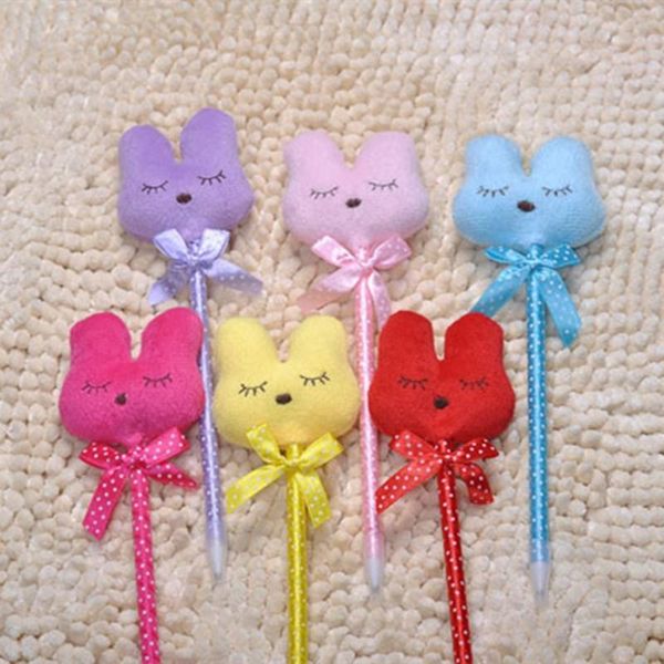 

ballpoint pens 6 pieces creative plush pen cute cartoon animal stationery writing tools school office supplies, Blue;orange