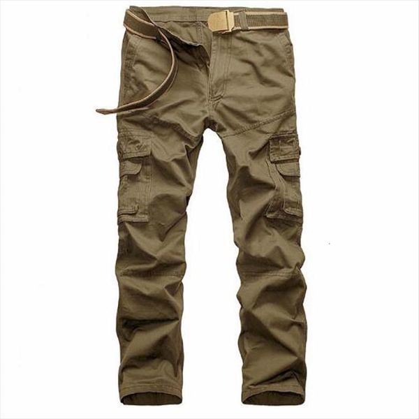 

fashion outdoor casual solid color women pants work cargo pure cotton loose multi pocket wear resistant tactical straight trousers, Black