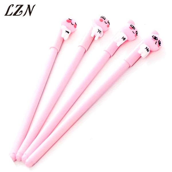 

gel pens quail cute kitties black ink pink pen kawaii stationery office material escolar school supplies 5pcs a lot